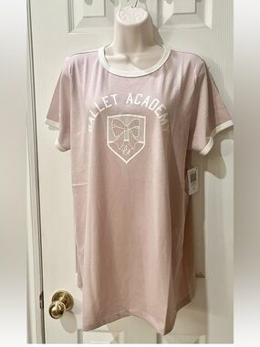 TORRID - NWT Ballet Academy Ringer Tee - Plus Size 1X - Light Pink/ White